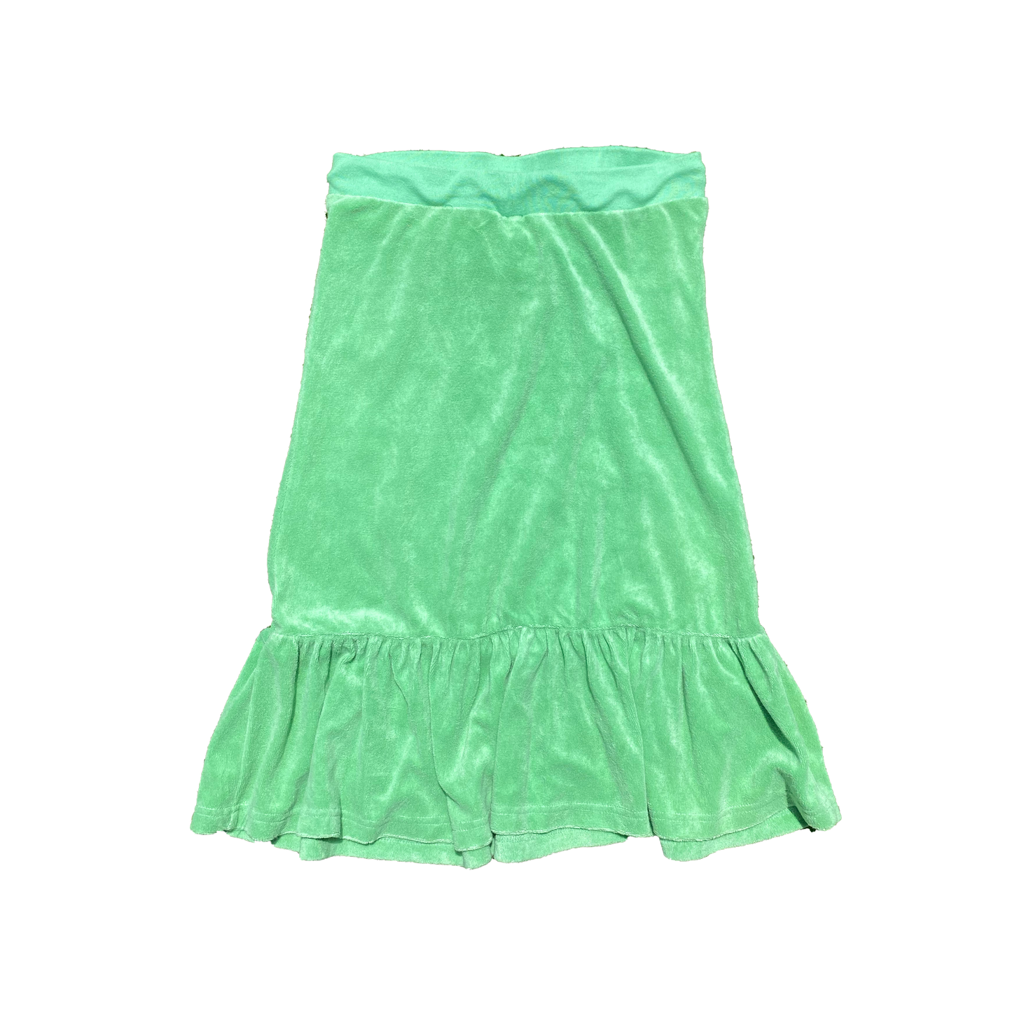 Green terry cloth skirt