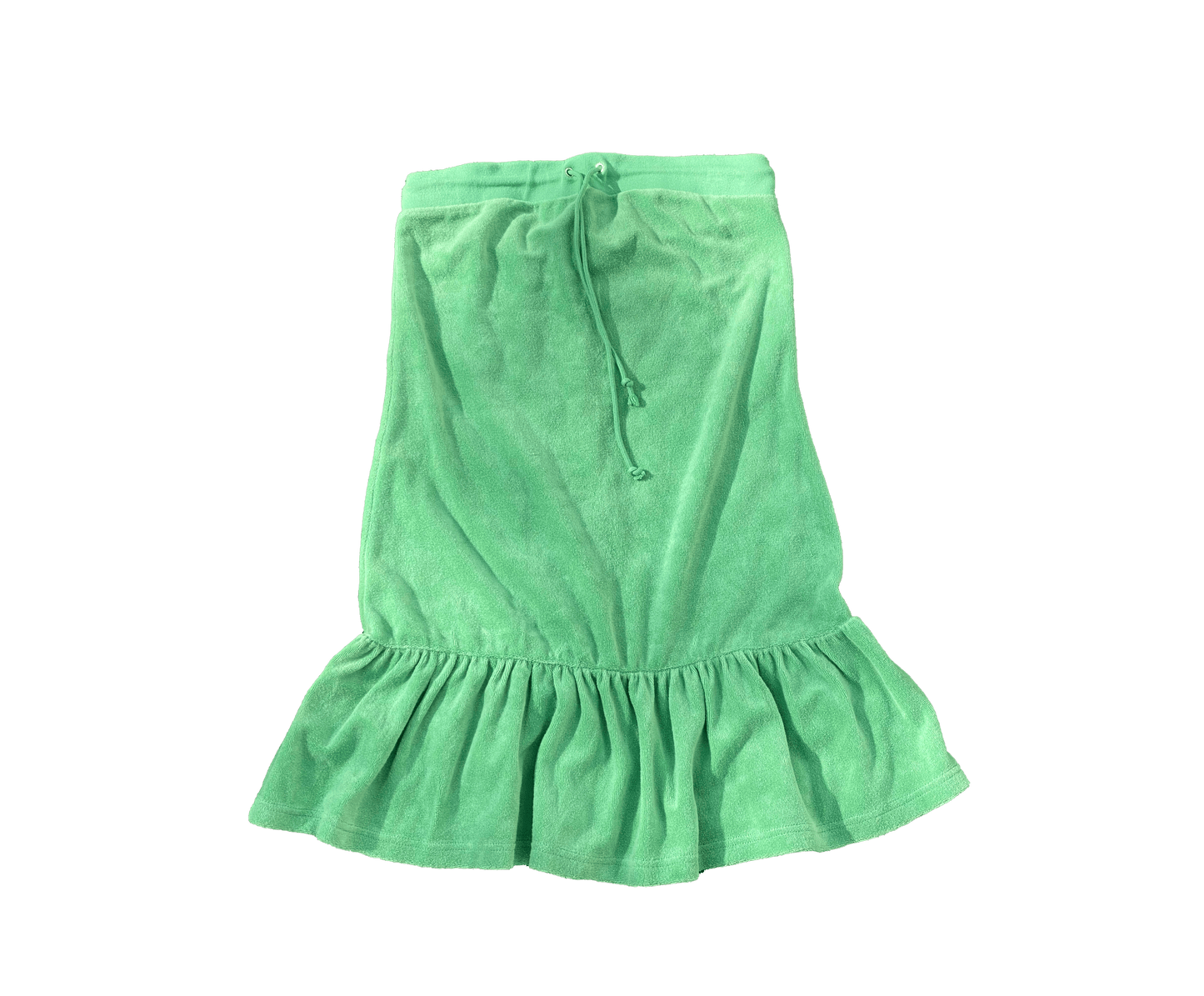 Green terry cloth skirt