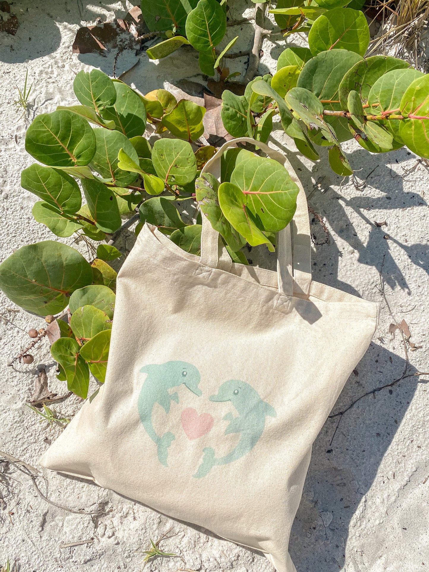 dolphin love tote bag