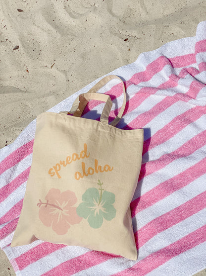 spread aloha tote bag